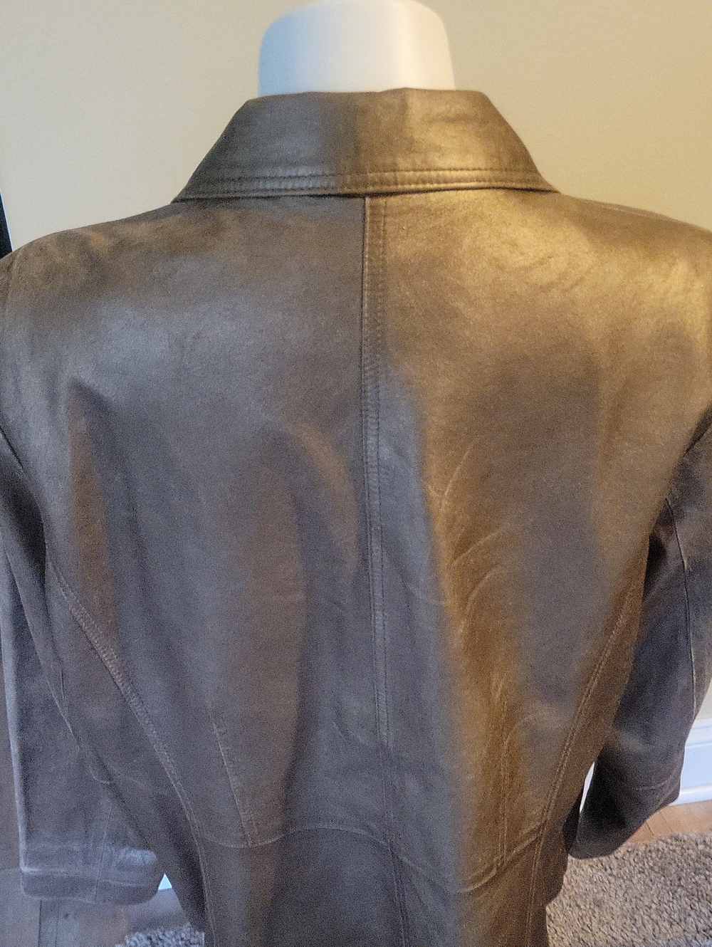 Bernardo Metallic Bronze Leather Blazer Jacket - Picture 8 of 10